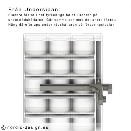 Förvaring av undertråd Undertrådsförvaring spolar till IKEA Skådis förvaringstavla