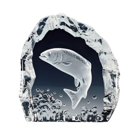 Nybro kristallglas skulptur Lax
